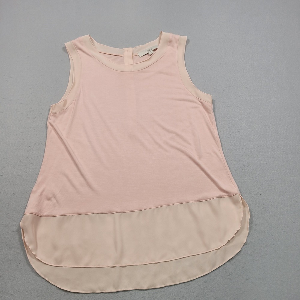 Ann Taylor Loft Womens Pink Sleeveless Layered‎ Hem Shell Tank Top Medium
